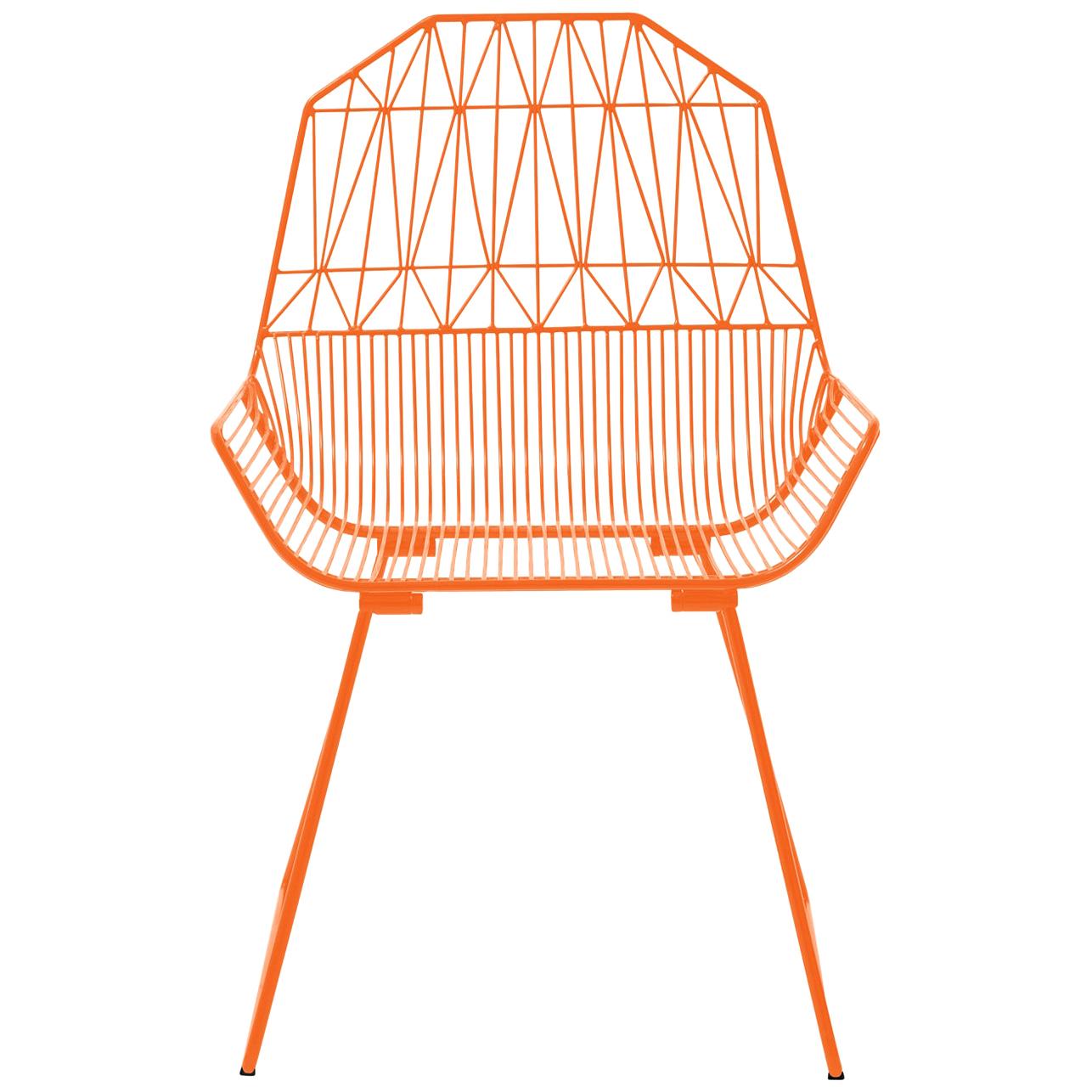 Modern, Midcentury Inspired Wire Lounge Chair, The Farmhouse in Orange