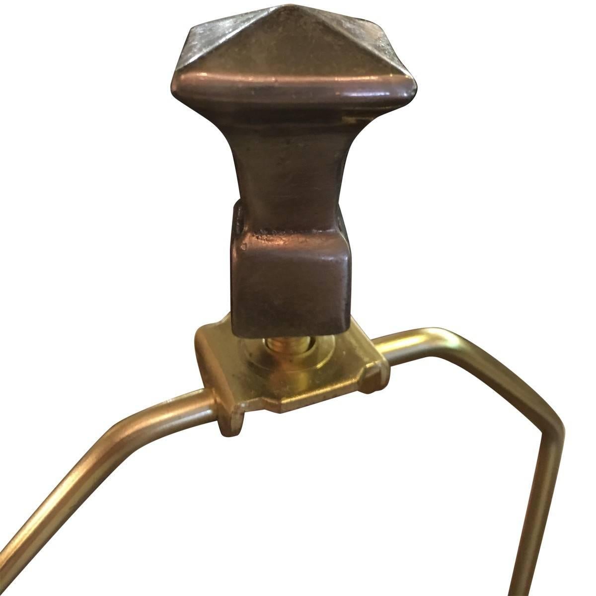 Modern Midcentury Italian Rectangular Brass Table Lamp For Sale 1