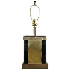 Modern Midcentury Italian Rectangular Brass Table Lamp