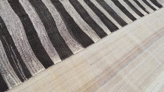Modern Midcentury Mazadaran Paneled Natural Colored Wool Kilim 10'x14'6''