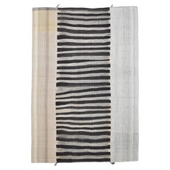 Modern Midcentury Mazadaran Paneled Natural Colored Wool Kilim 10'x14'6''