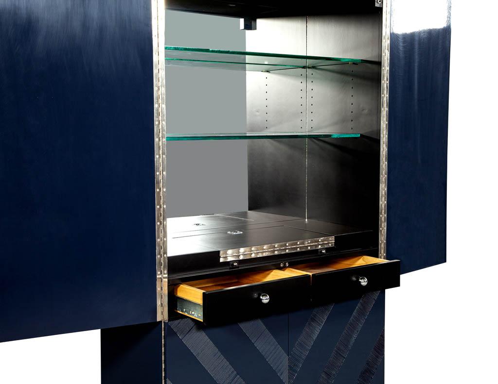 Modern Midnight Blue Bar Cabinet 1