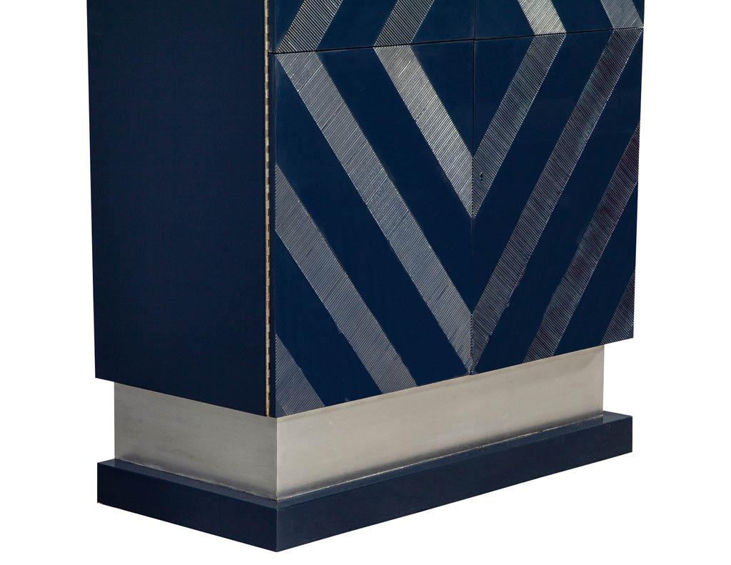 Modern Midnight Blue Bar Cabinet 4