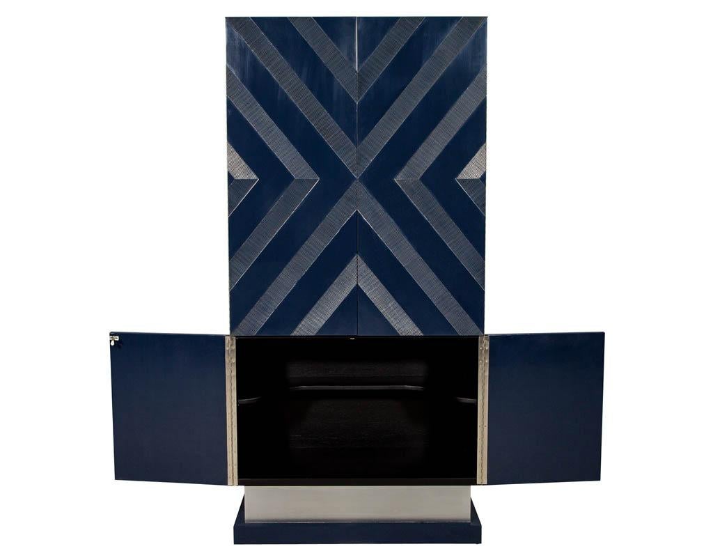 American Modern Midnight Blue Bar Cabinet