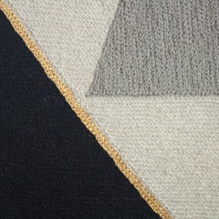 Modern Midnight Cliff Hand Embroidered Geometric Throw Pillow Cover