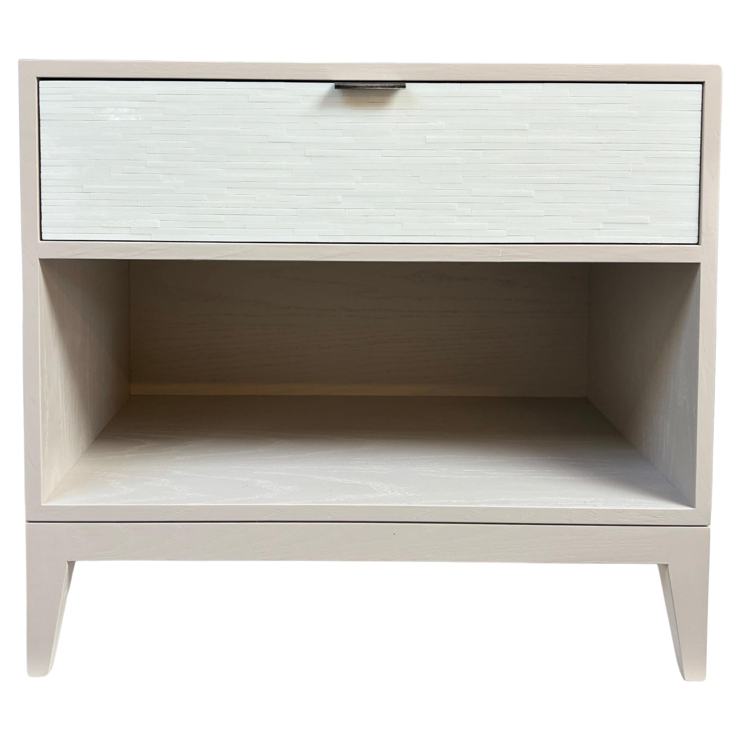 Modern Milano 1-Drawer Nightstand - Misty Grey Lacquer by Ercole Home