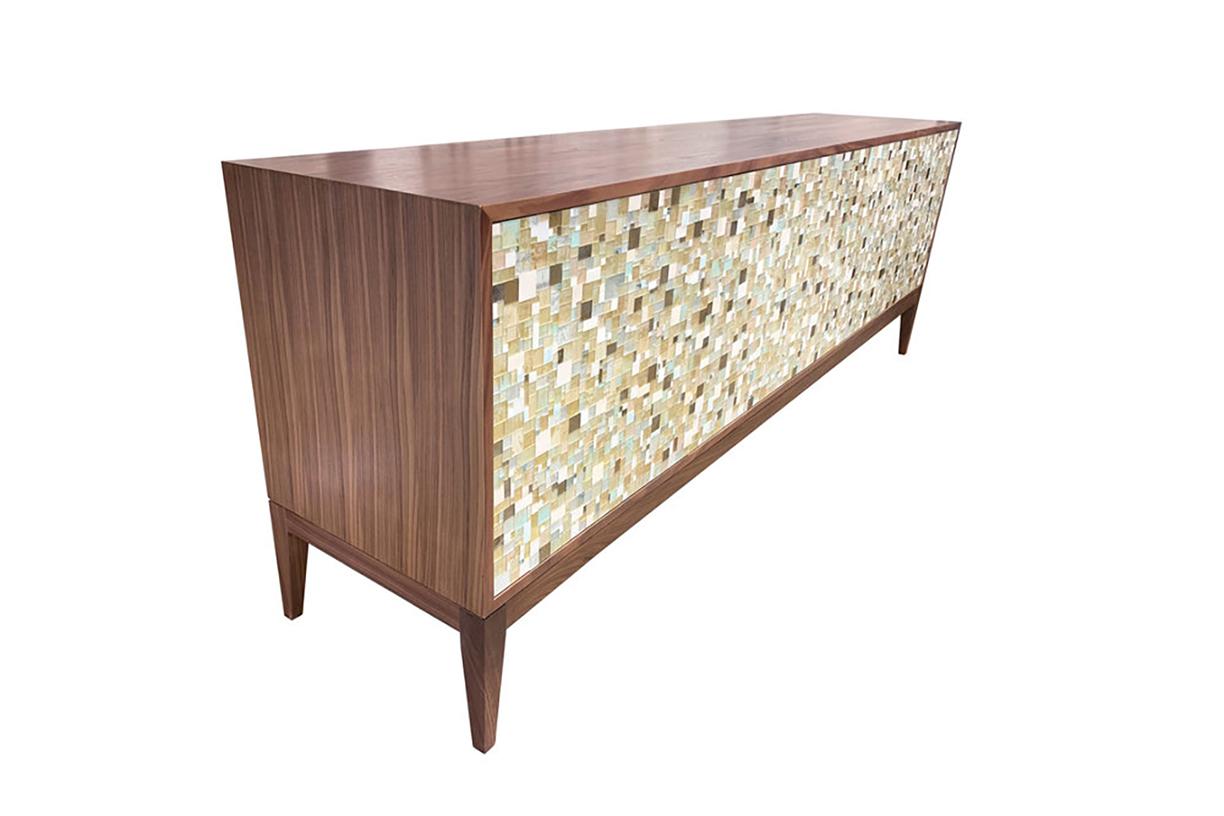 Mid-Century Modern Modern Milano 4-Door Buffet with Walnut by Ercole Home For Sale
