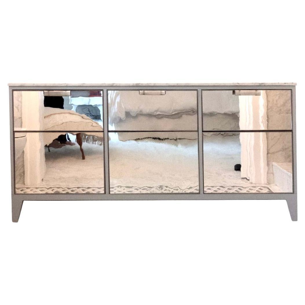 Espejo moderno Milano Antique Restoration Vanity Baño Marco Níquel by Ercole en venta