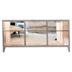 Modern Milano Antique Restoration Mirror Bathroom Vanity Nickel Frame by Ercole
