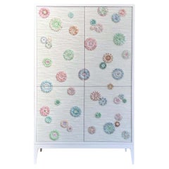 Modern Milano Four Door Dry Bar with Pastel Blossom Mosaic by Ercole Home
