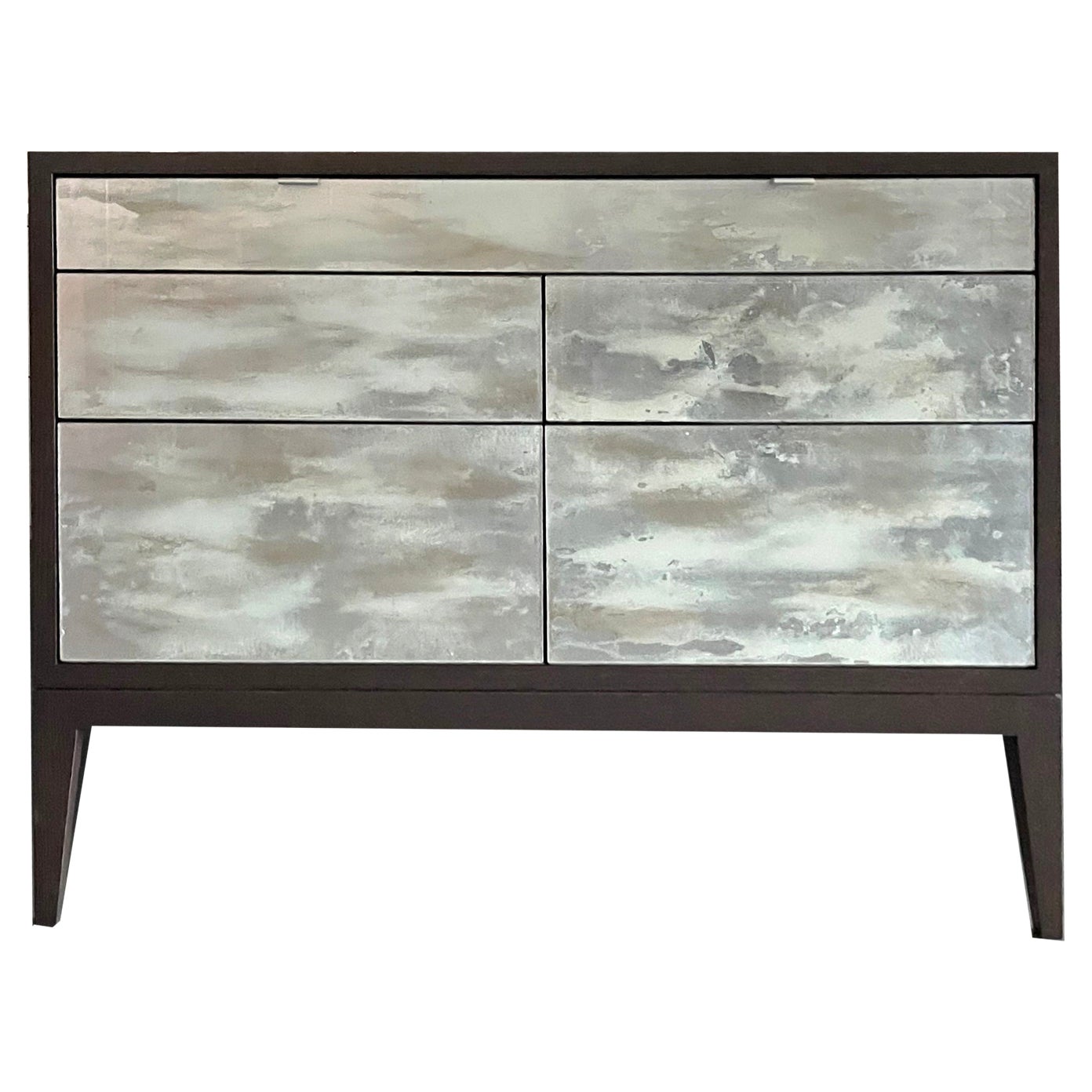 Commode mystique Milano moderne à 6 tiroirs en chêne gris perlé par Ercole Home