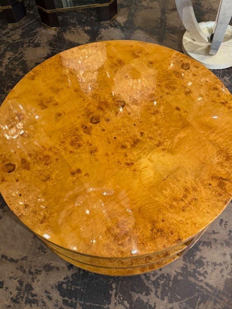 XXIe siècle et contemporain Table basse ronde moderne Milo Baughman en vente