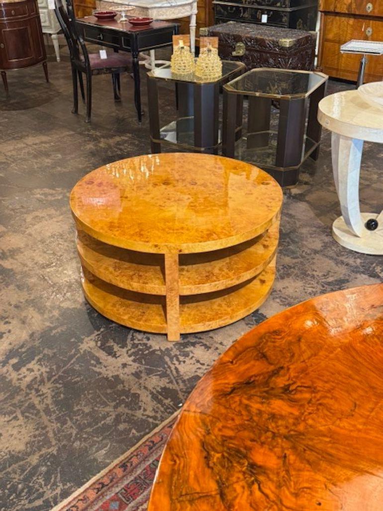Broussin Table basse ronde moderne Milo Baughman en vente
