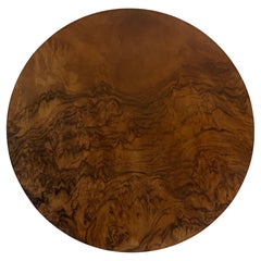 Modern Milo Baughman Style Burl Wood Drum Side Table