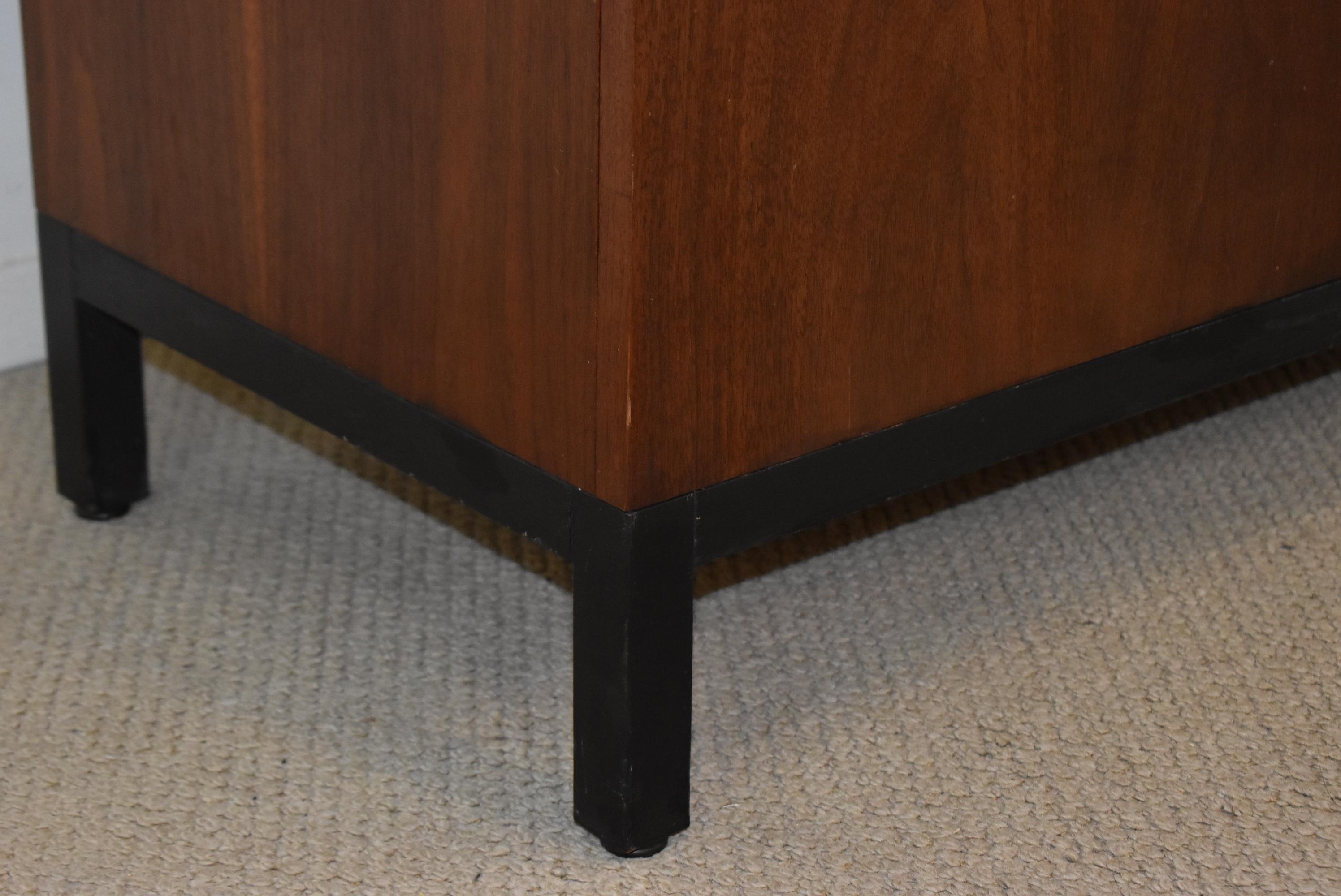 North American Modern Milo Baughman Walnut Tall Chest Five Drawers