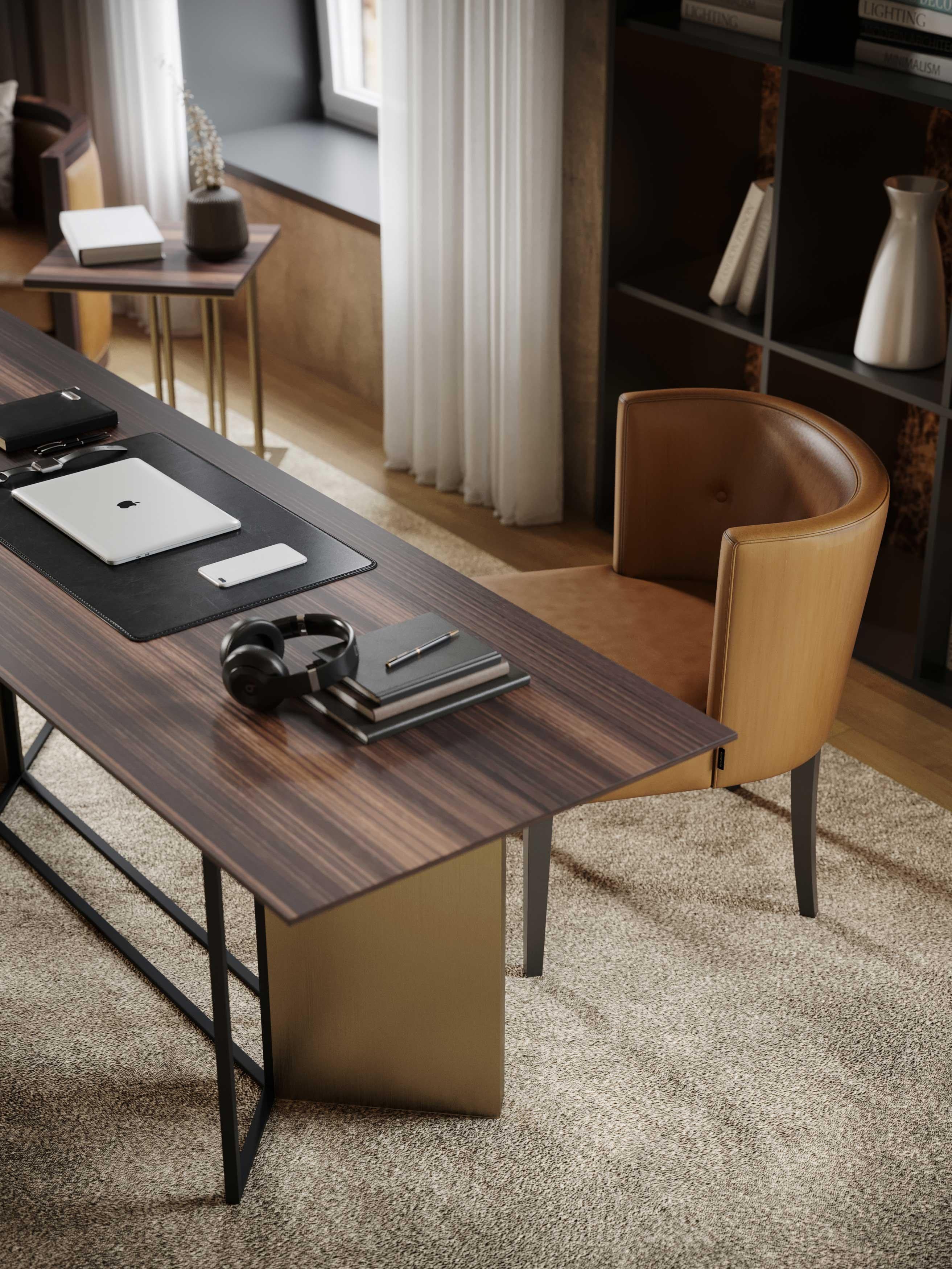 Sedia moderna Milos in Oak e velluto, fatta a mano da Stylish Club in vendita 3