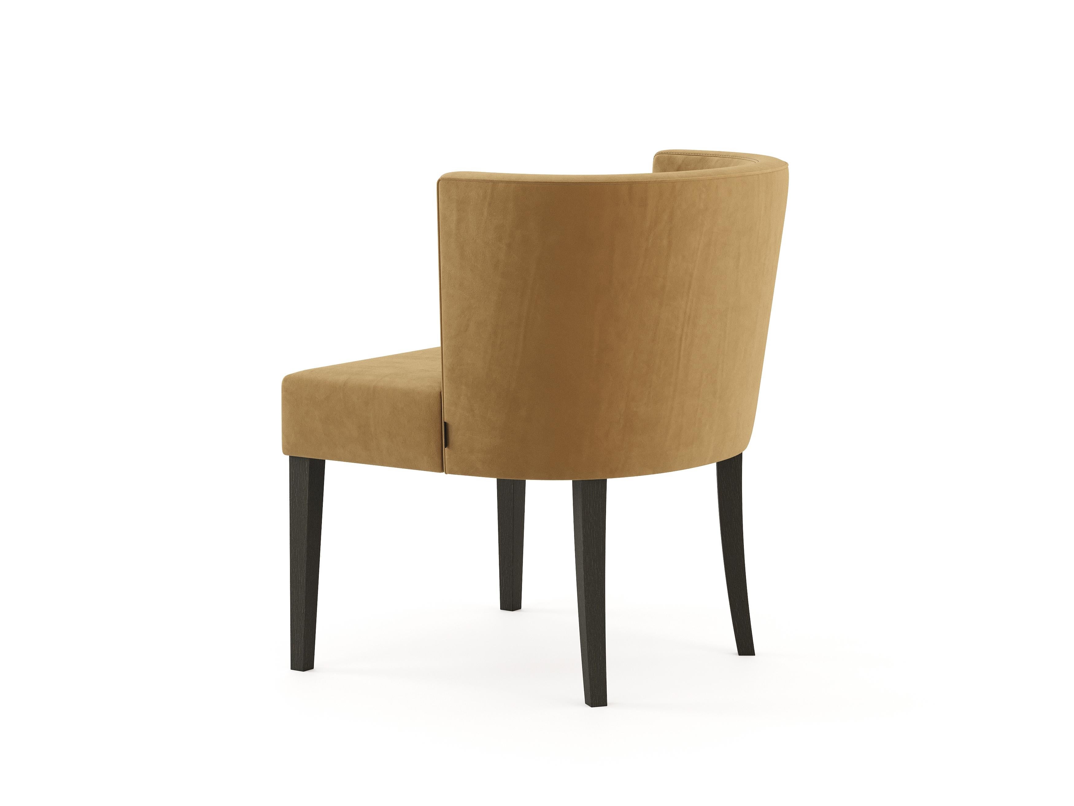 Hand-Crafted Modern Milos Chair Made with Oak and Velvet, Handmade by Stylish Club For Sale