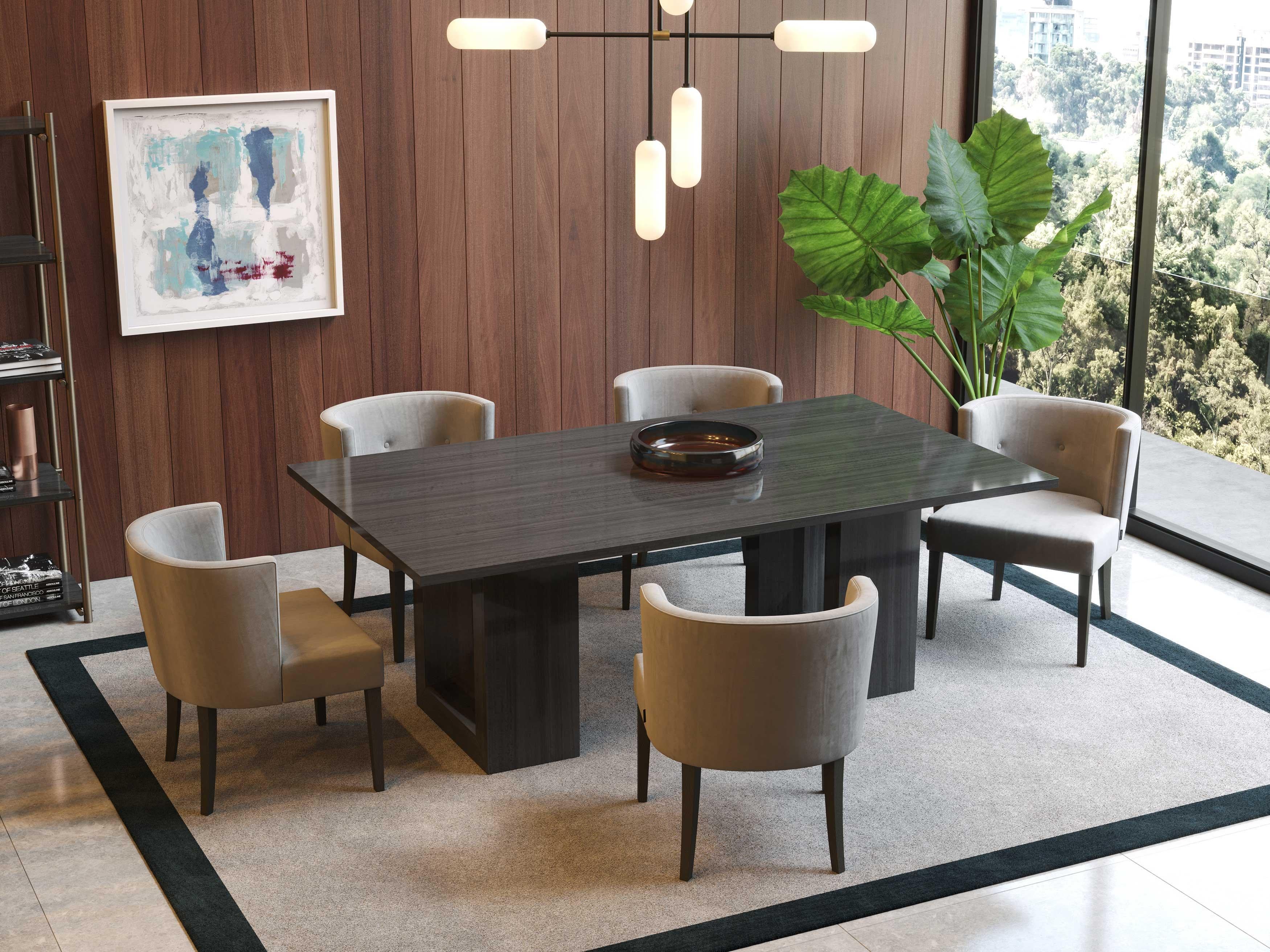 XXI secolo e contemporaneo Sedia moderna Milos in Oak e velluto, fatta a mano da Stylish Club in vendita