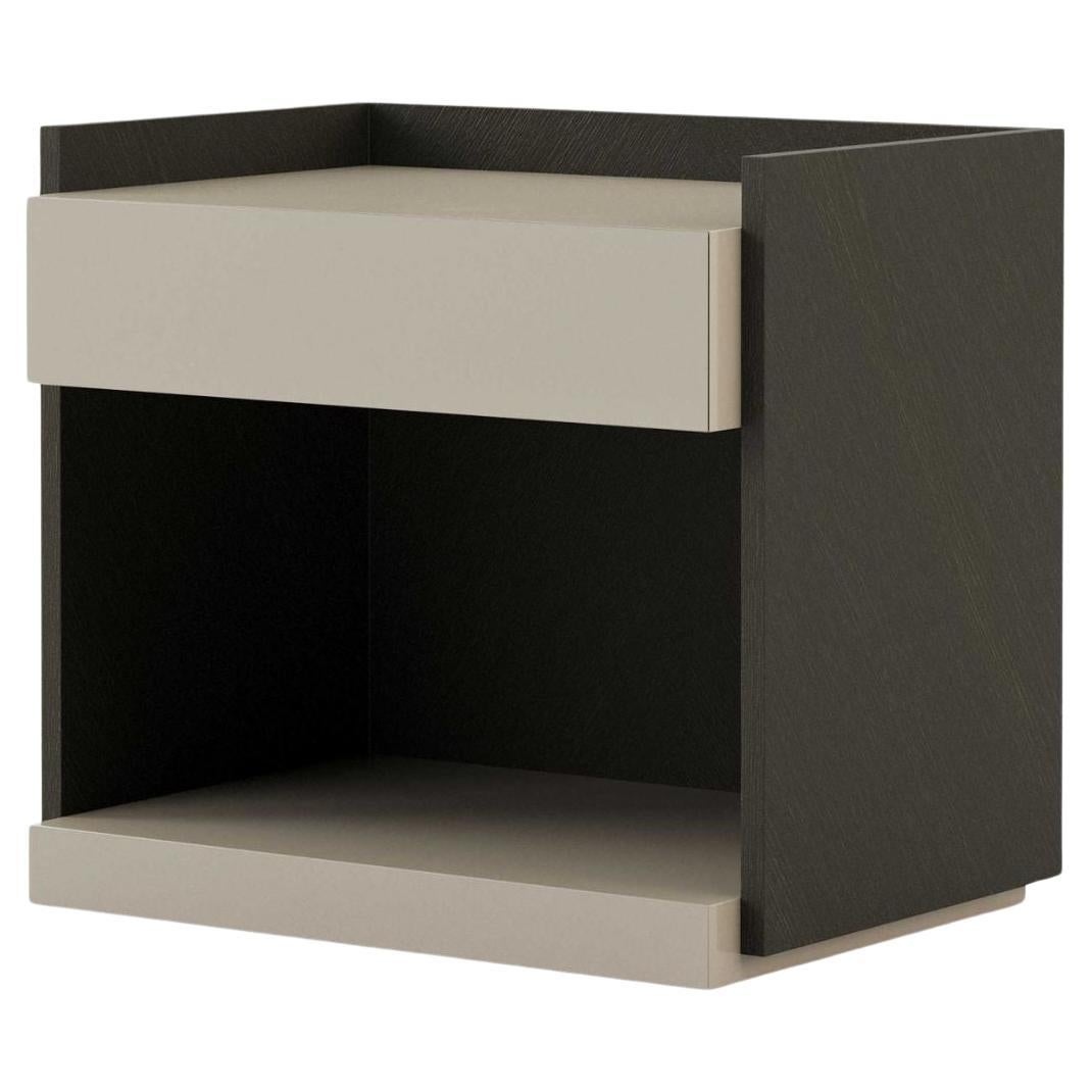 Modern Milos Night Table Made With Oak and Lacquer, Handmade by Stylish Club