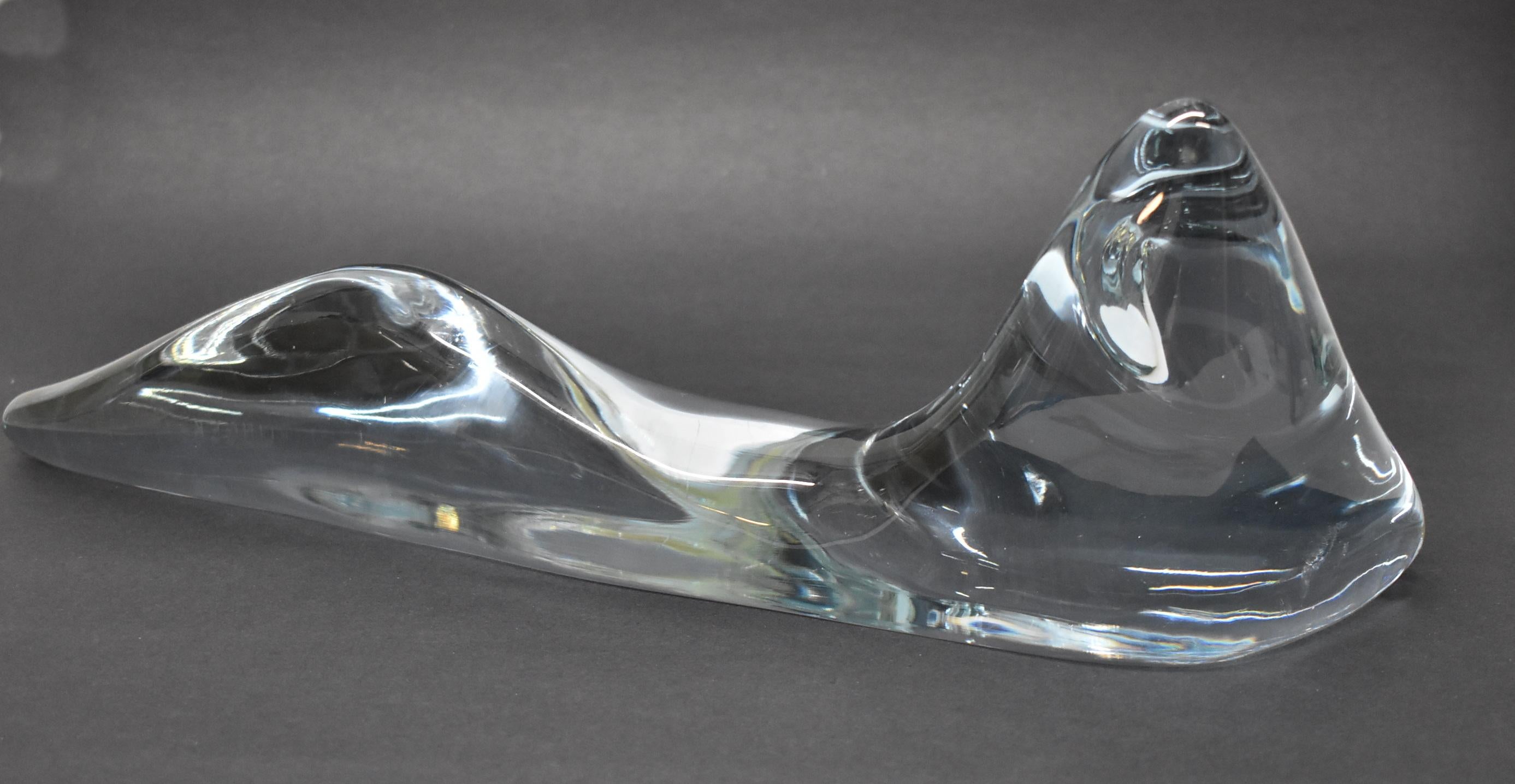 Modern Miloslav Klinger Reclining Nude Colorless Glass In Good Condition For Sale In Toledo, OH