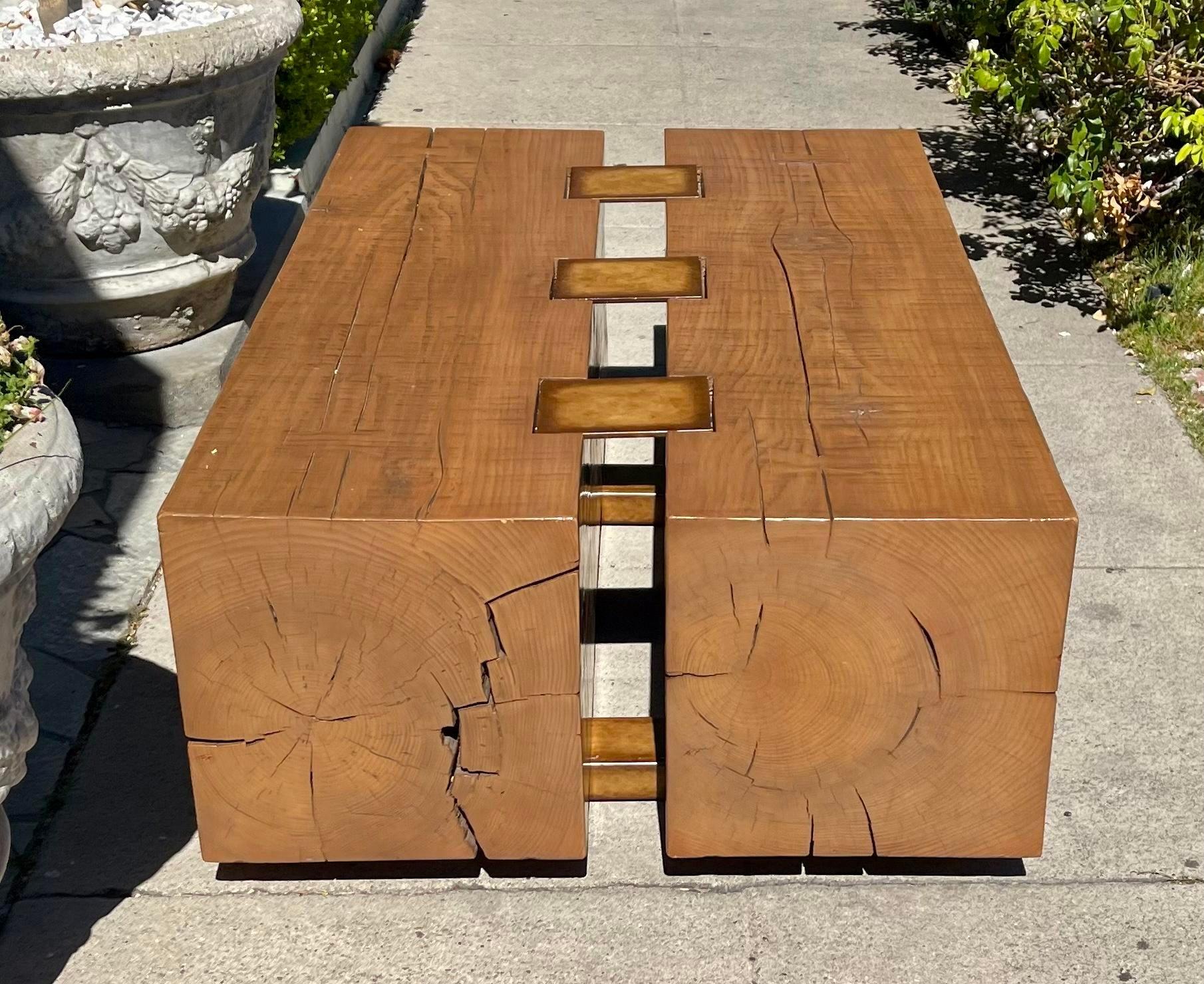 American Modern Mimi London Rustic Two Piece Timber Wood Coffee Table