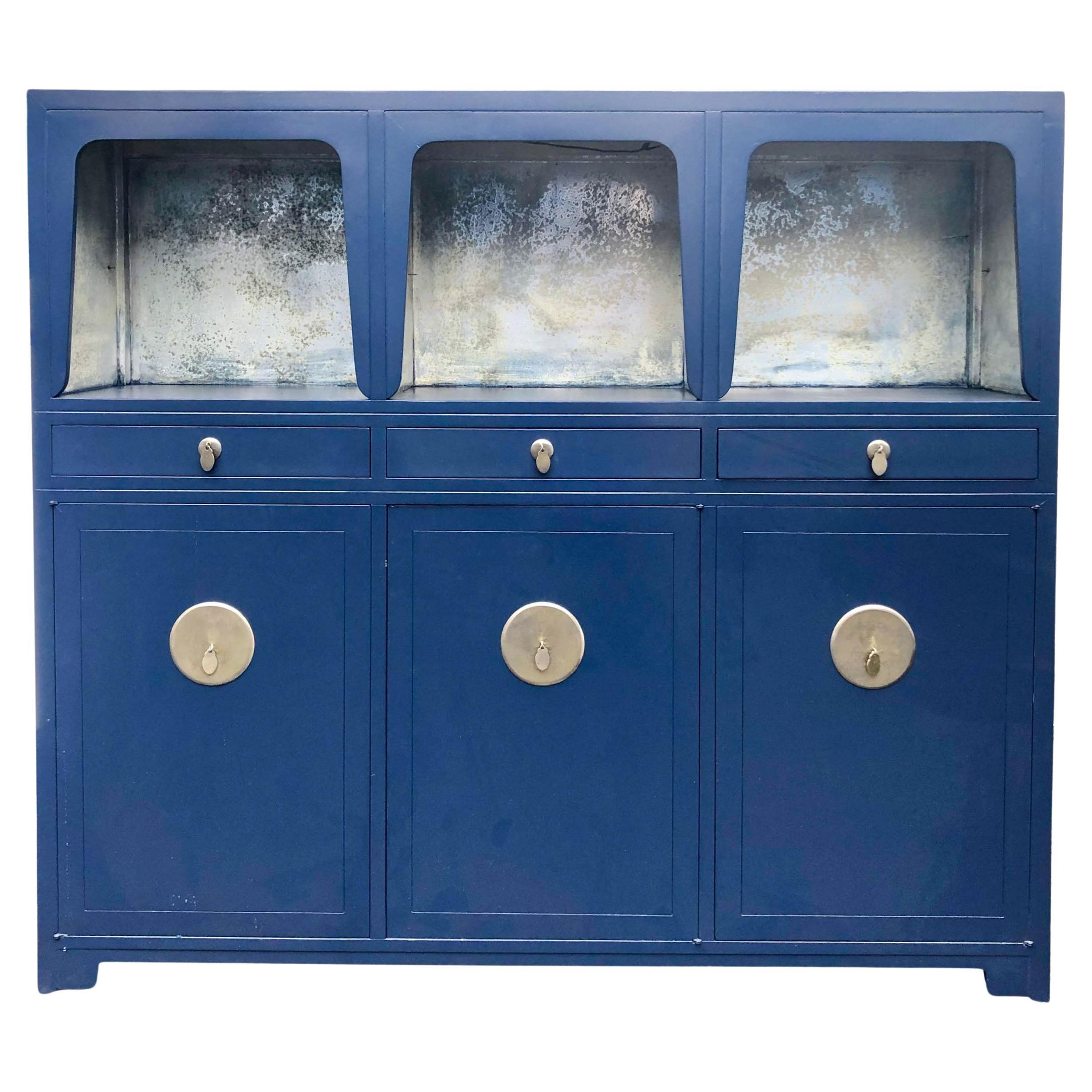 Modern Ming Style Lacquered Cabinet / Credenza / Bar Michael Taylor Baker Furn.  For Sale