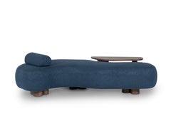 Mid-Century Modern Minho Daybed, Holly Hunt Bouclé, Walnut, Handmade Greenapple