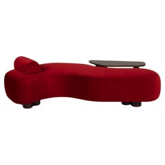 The Moderns Chaise Lounge, Velvet, Walnut, Handmade Portugal by Greenapple