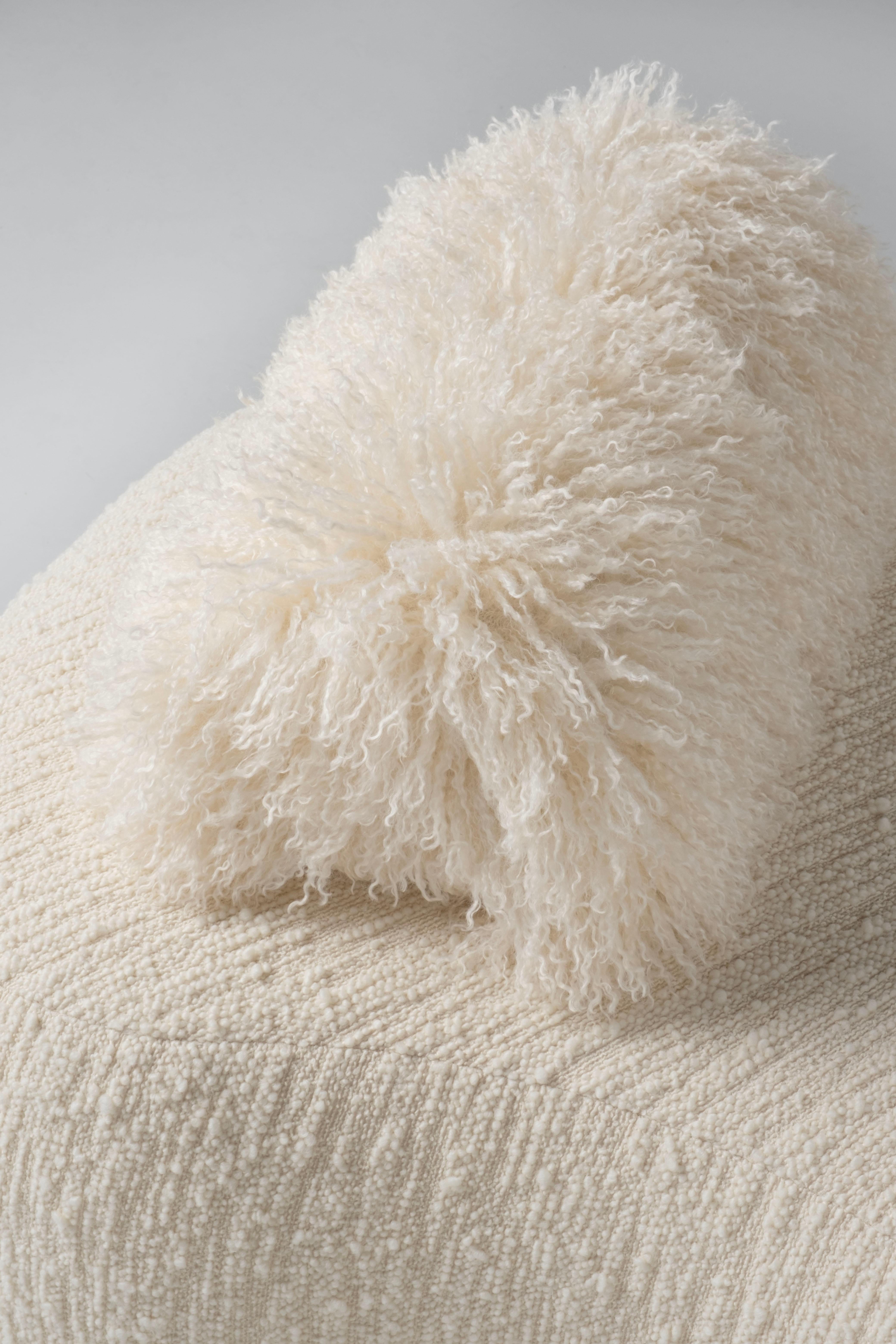Modern Minho Day Bed, Bouclé Fabric, Oak Root, Handmade Portugal by Greenapple For Sale 6
