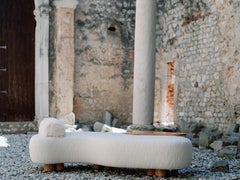 Letto da giorno Minho, in lana bouclé, radice di Oak, fatto a mano da Greenapple