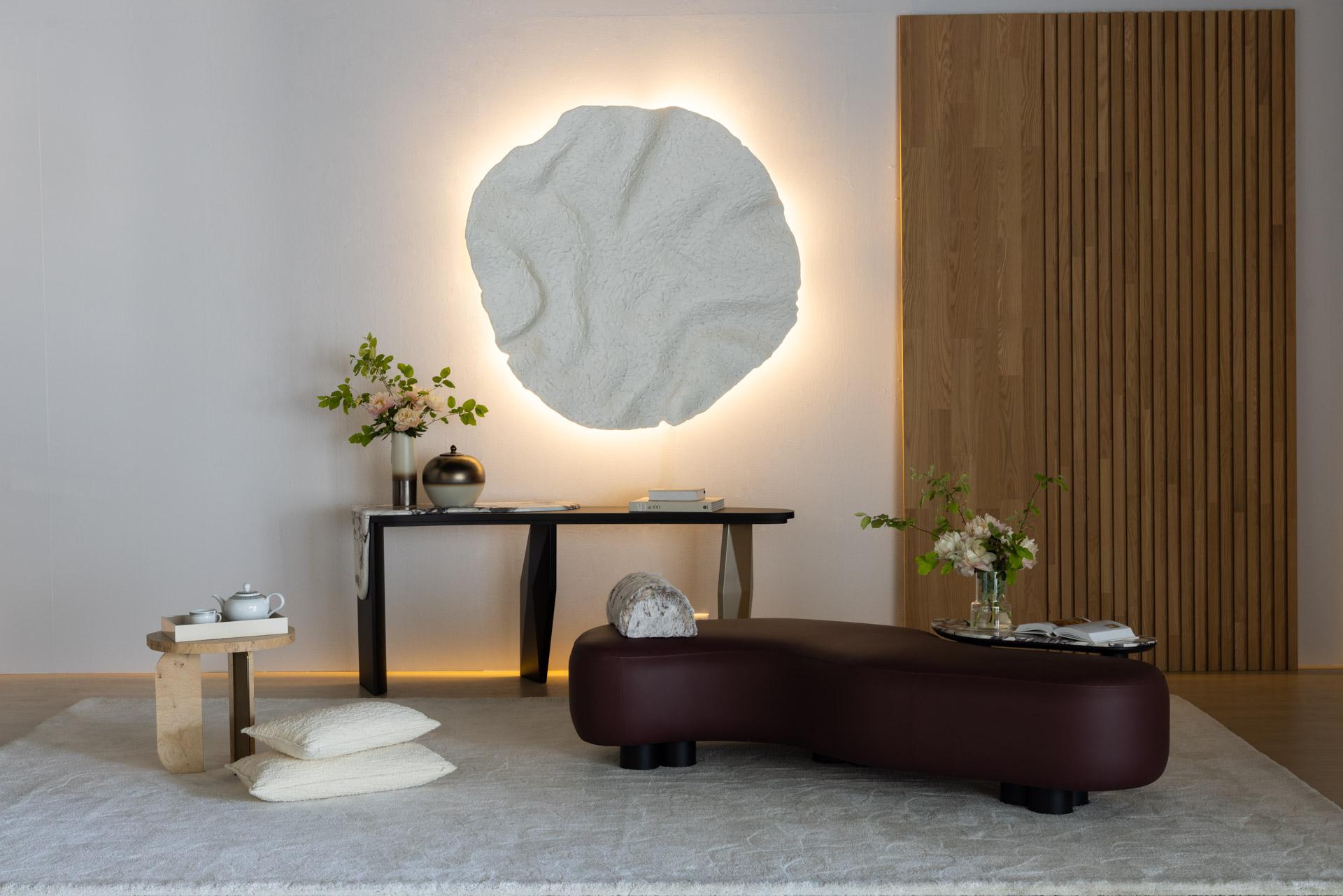 Letto da giorno Minho, in pelle, pelliccia sintetica, Oak, fatto a mano da Greenapple in vendita 8