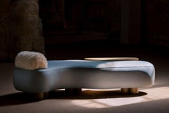 Minho Daybed by Rute Martins for Greenapple, Caramel Nubuck, Calacatta Viola