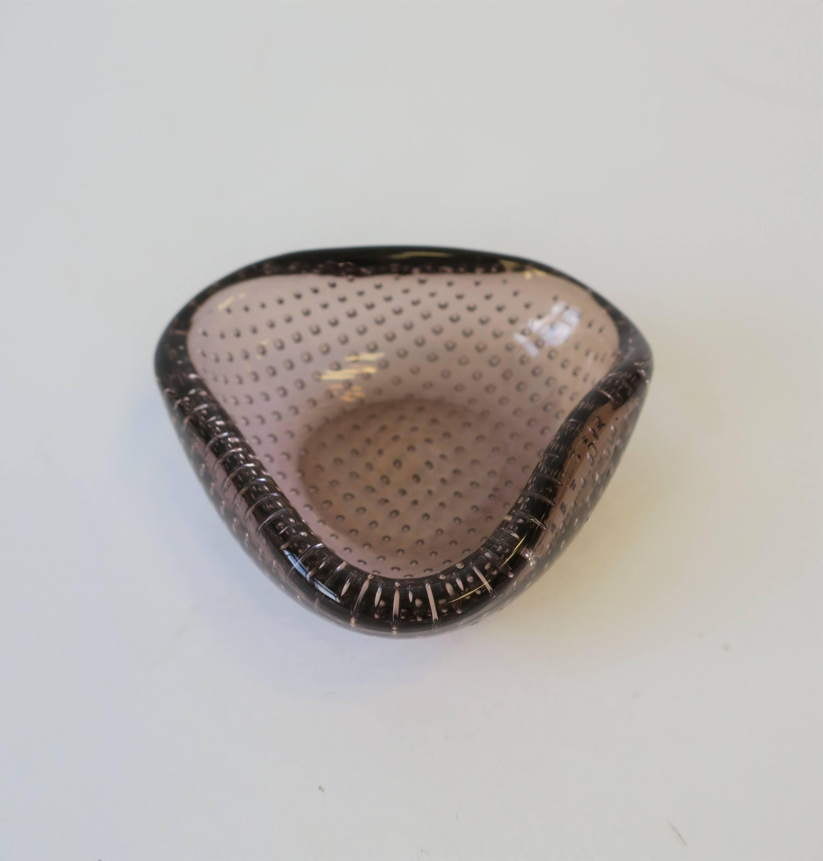 Modern Mini Italian Murano Bullicante Art Glass Ring or Jewelry Dish For Sale 5