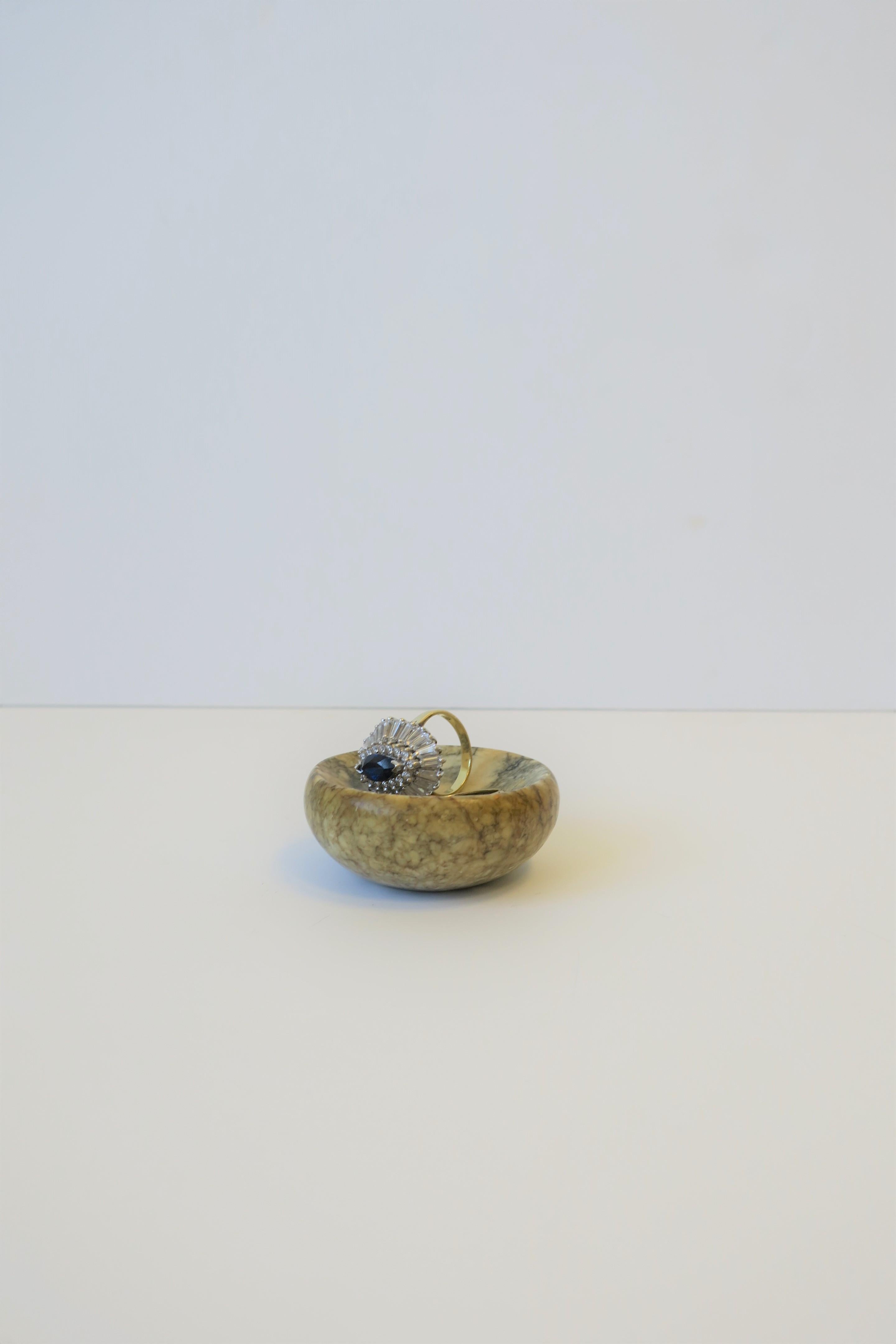 Modern Mini Italian Marble Round Trinket or Jewelry Dish 2