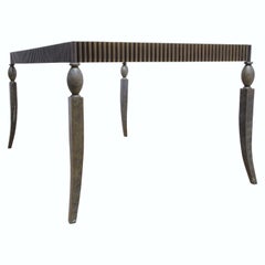 Modern Minimal Brass Rim Coffee Table with Glass Top