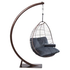 Modern Minimal Hanging Swing Chair Nest Egg with Stand