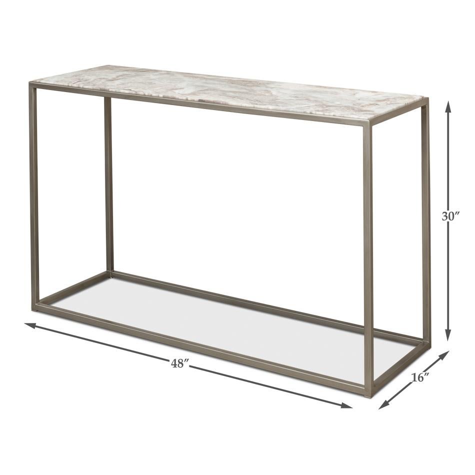 Modern Minimal Marble Top Console Table For Sale 4