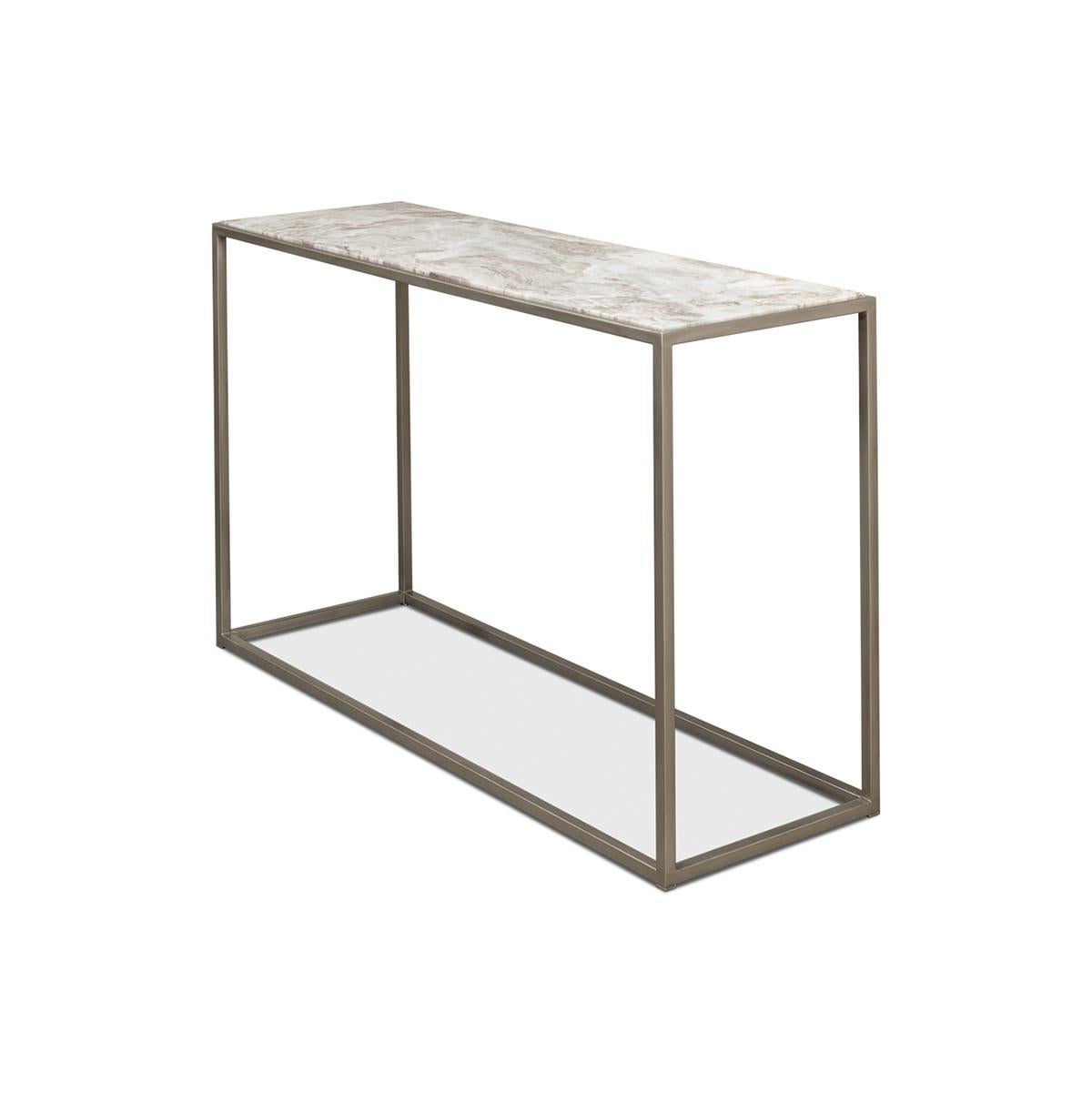 Moderne Table console moderne et minimaliste à plateau en marbre en vente