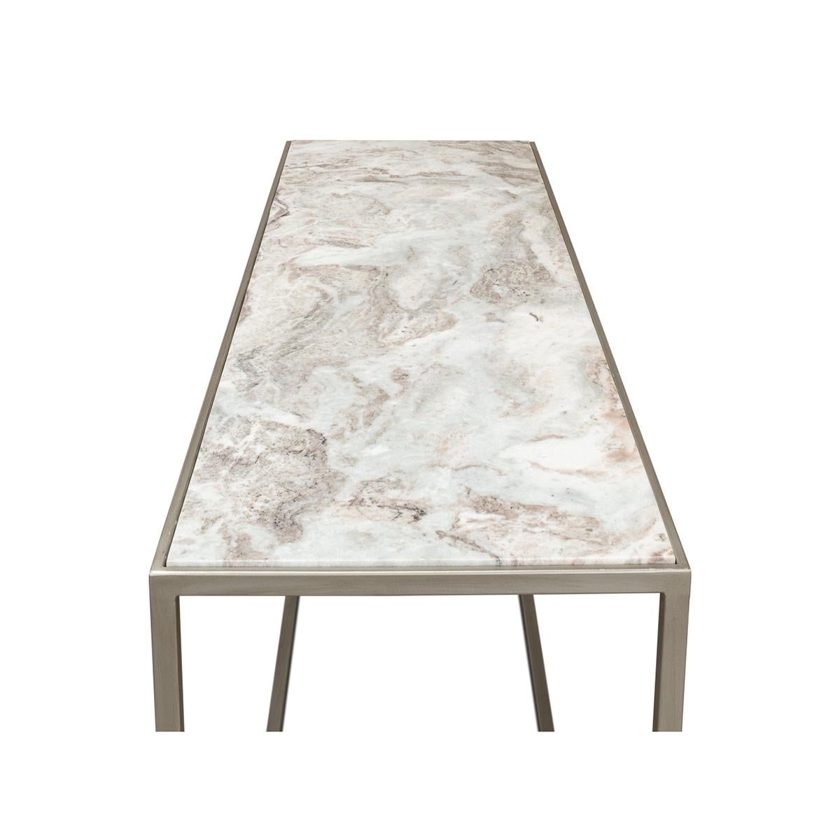 Modern Minimal Marble Top Console Table For Sale 1