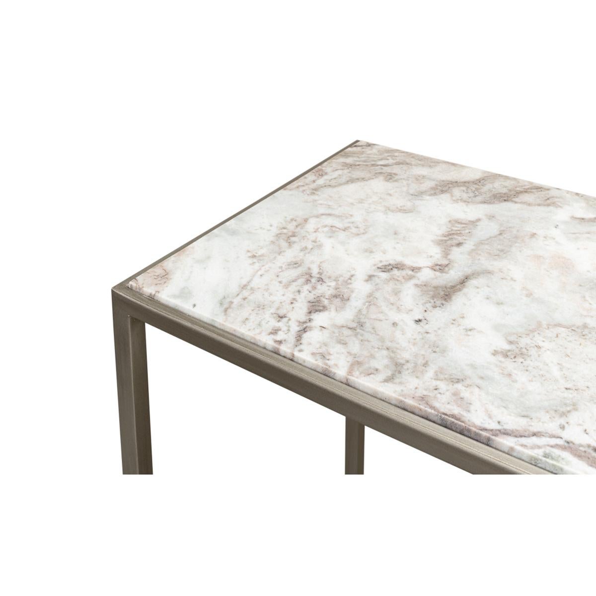 Modern Minimal Marble Top Console Table For Sale 3