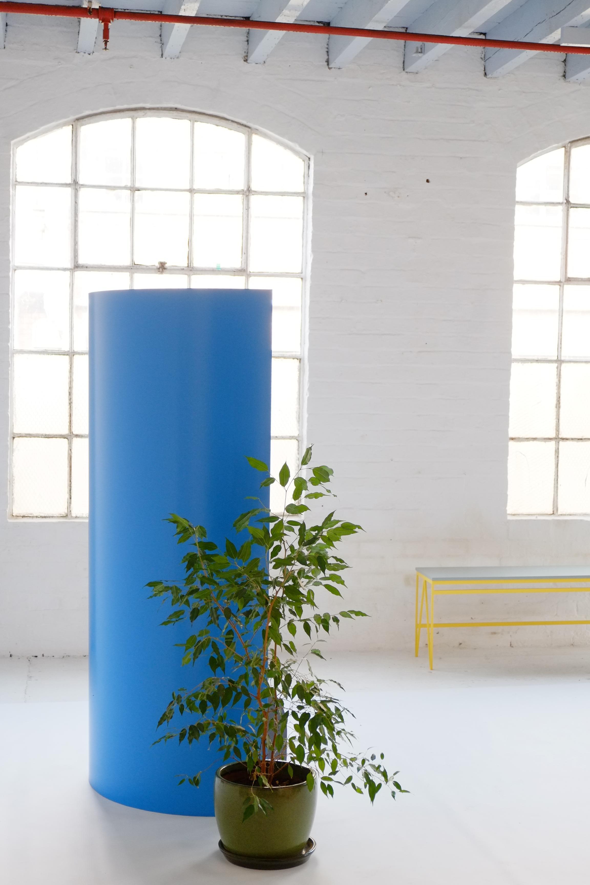 Modern Minimal Privacy Screen / Room Divider in Sky Blue / Indoor Outdoor For Sale 5