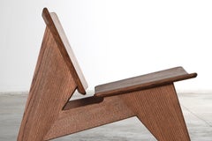 Esvee Atelier Organic Modern Solid Oak Butterfly Sculptural Accent Lounge Chair