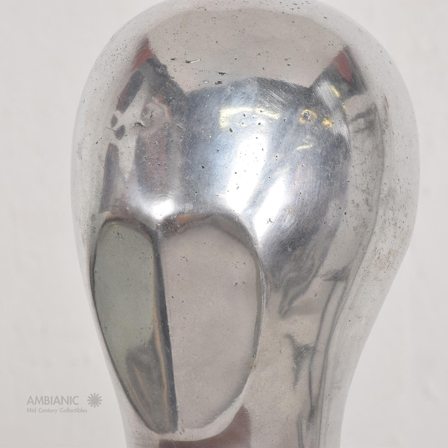 Modern Minimalism Abstract Aluminum Head Sculpture by Myrna M Nobile, 1969 2