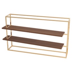 Bibliothèque moderne et minimaliste avec étagères en Wood Wood Wood et laiton brossé