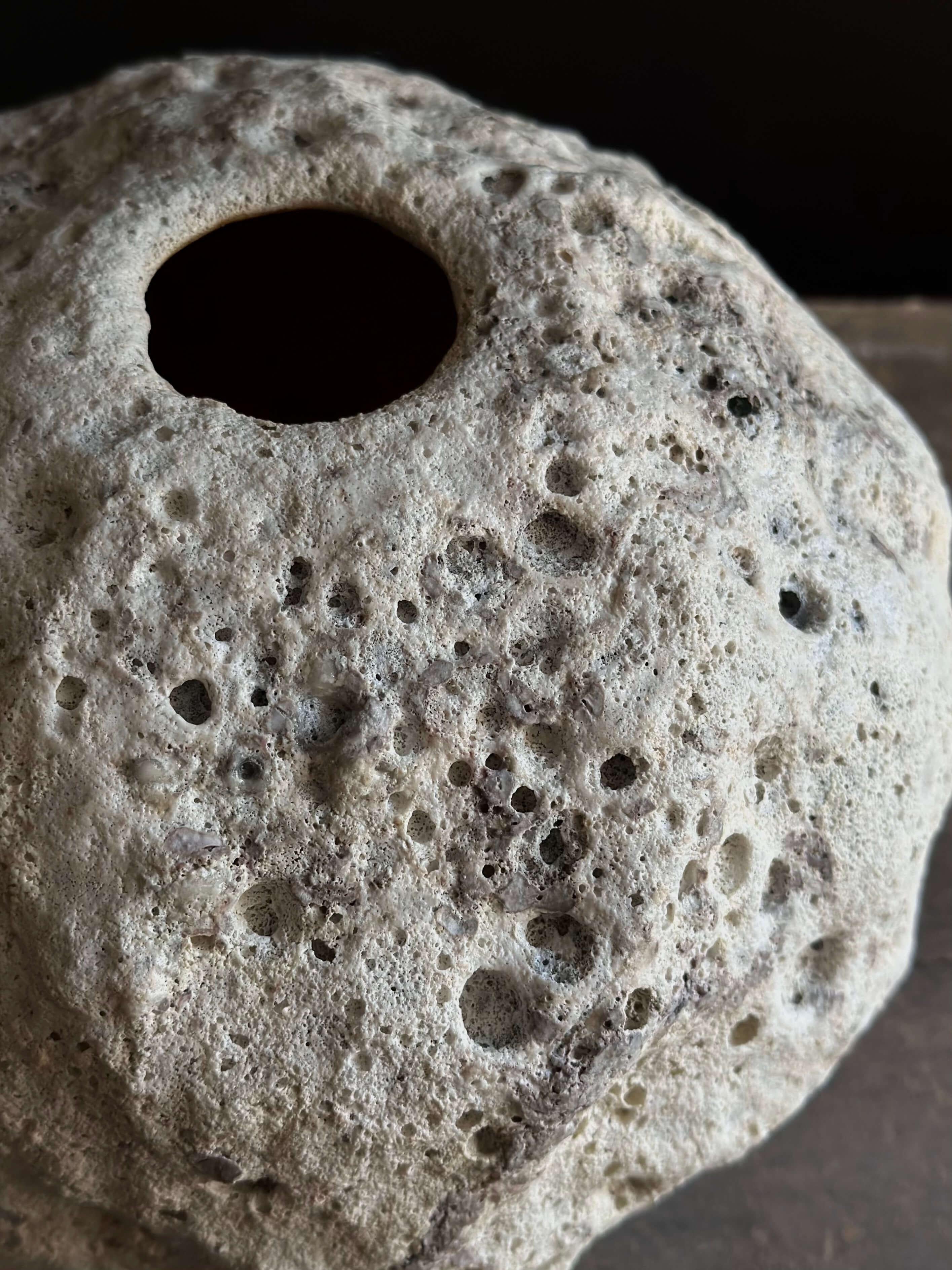 American Modern Minimalist Ceramic Vase with Subtle Textured Finish For Sale