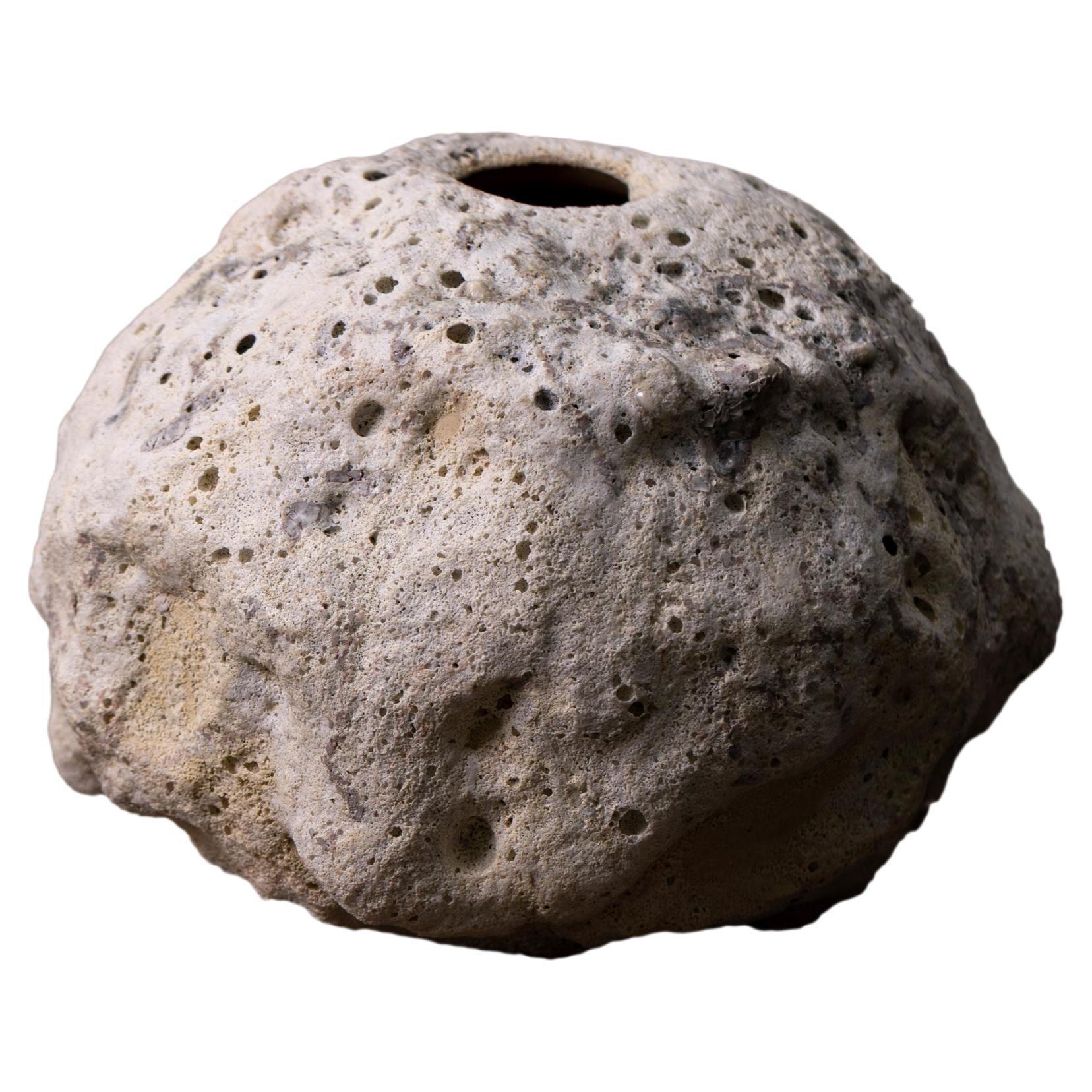 Modern Minimalist Ceramic Vase with Subtle Textured Finish For Sale