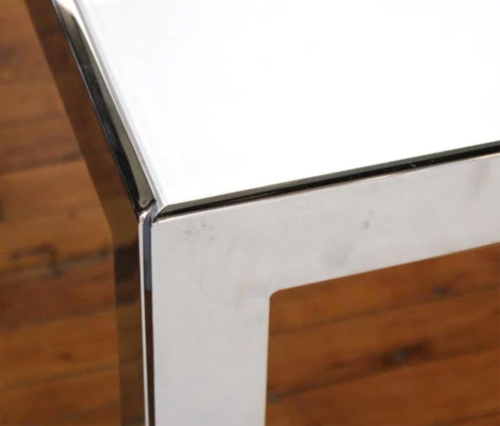20th Century Modern Minimalist Chrome & Glass Cocktail Table For Sale