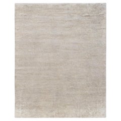Modern Minimalist Cream and Ivory Wool Rug 9'2''x11'5''