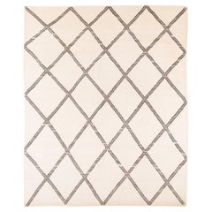 Alfombra Minimalista Moderna de Mohair Crema Hecha a Mano by Joseph Carini