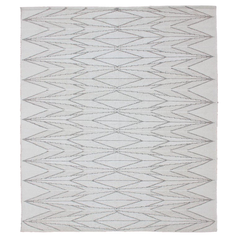 Modern Minimalist Design Flat-Weave Rug in Gray, Taupe and Ivory at 1stDibs